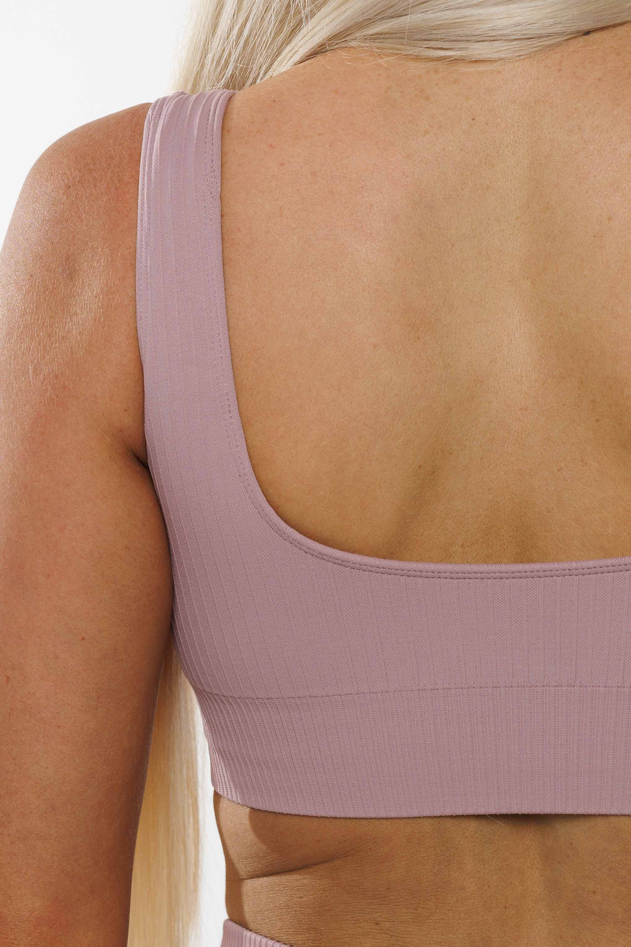 Bloom in Purple Blush | Plunge Neckline Sports Bra