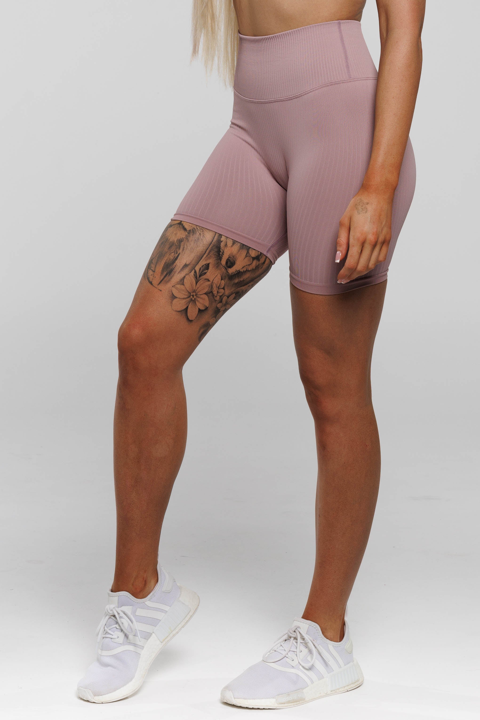 Bloom in Purple Blush | Slim Fit Mid Length Shorts