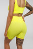 Bloom in Neon Yellow | Slim Fit Mid Length Shorts