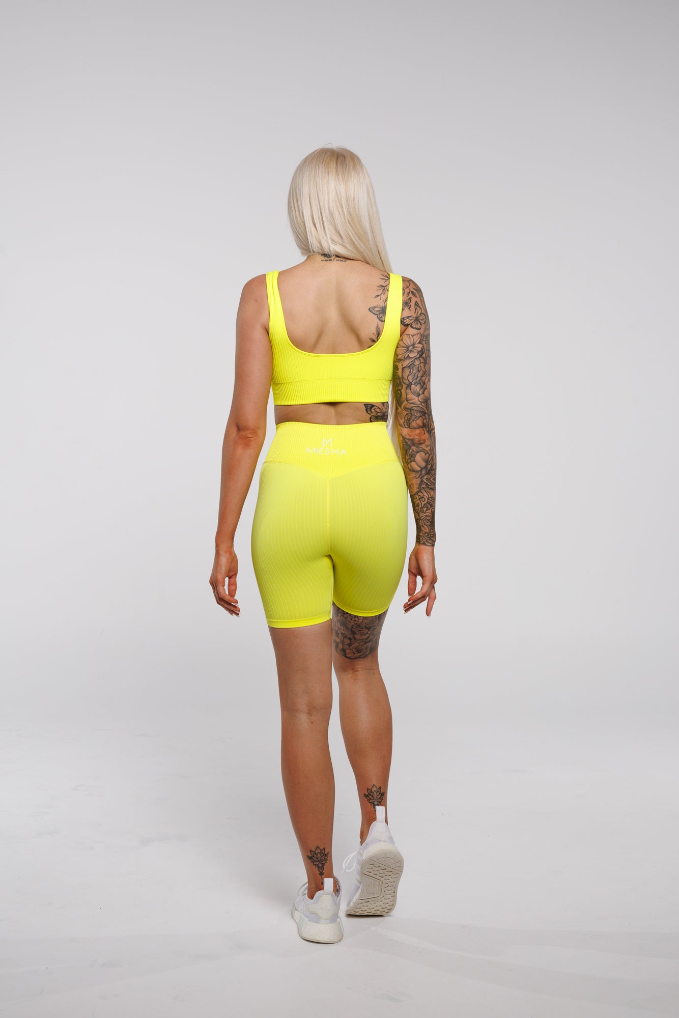 Bloom in Neon Yellow | Slim Fit Mid Length Shorts