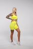 Bloom in Neon Yellow | Slim Fit Mid Length Shorts