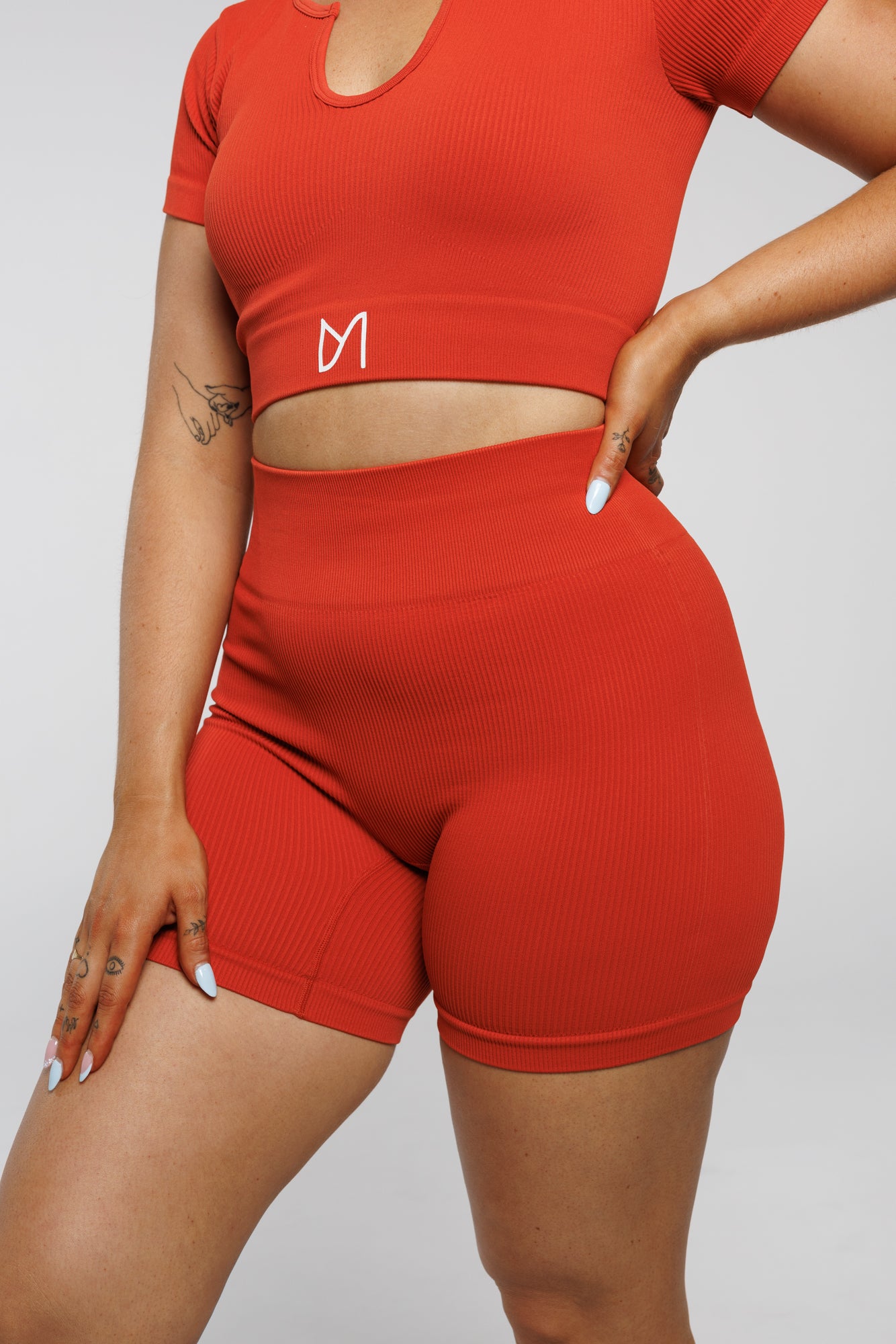 Solace in Salamander | High Waist Mid Length Shorts