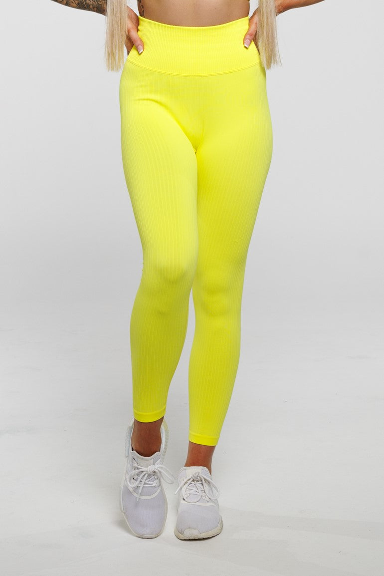 Bloom in Neon Yellow | Slim Fit Leggings