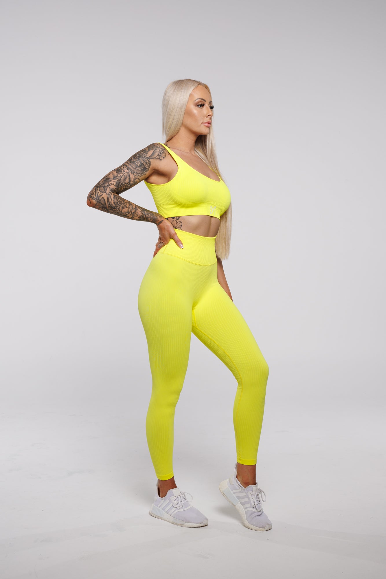 Bloom in Neon Yellow | Slim Fit Leggings