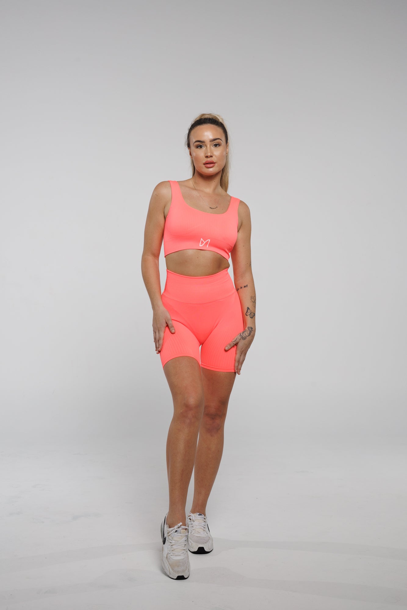 Bloom in Neon Pink | Plunge Neckline Sports Bra