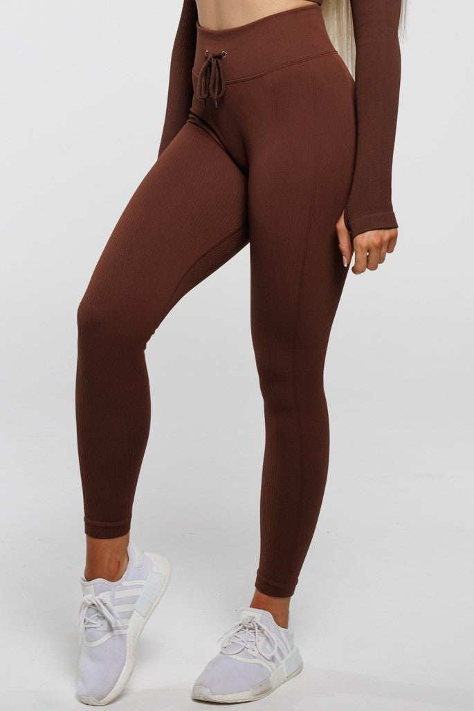 Esse in Chocolate | Leggings with Drawstring