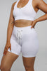 Esse in White | Mid Length Shorts with Drawstring