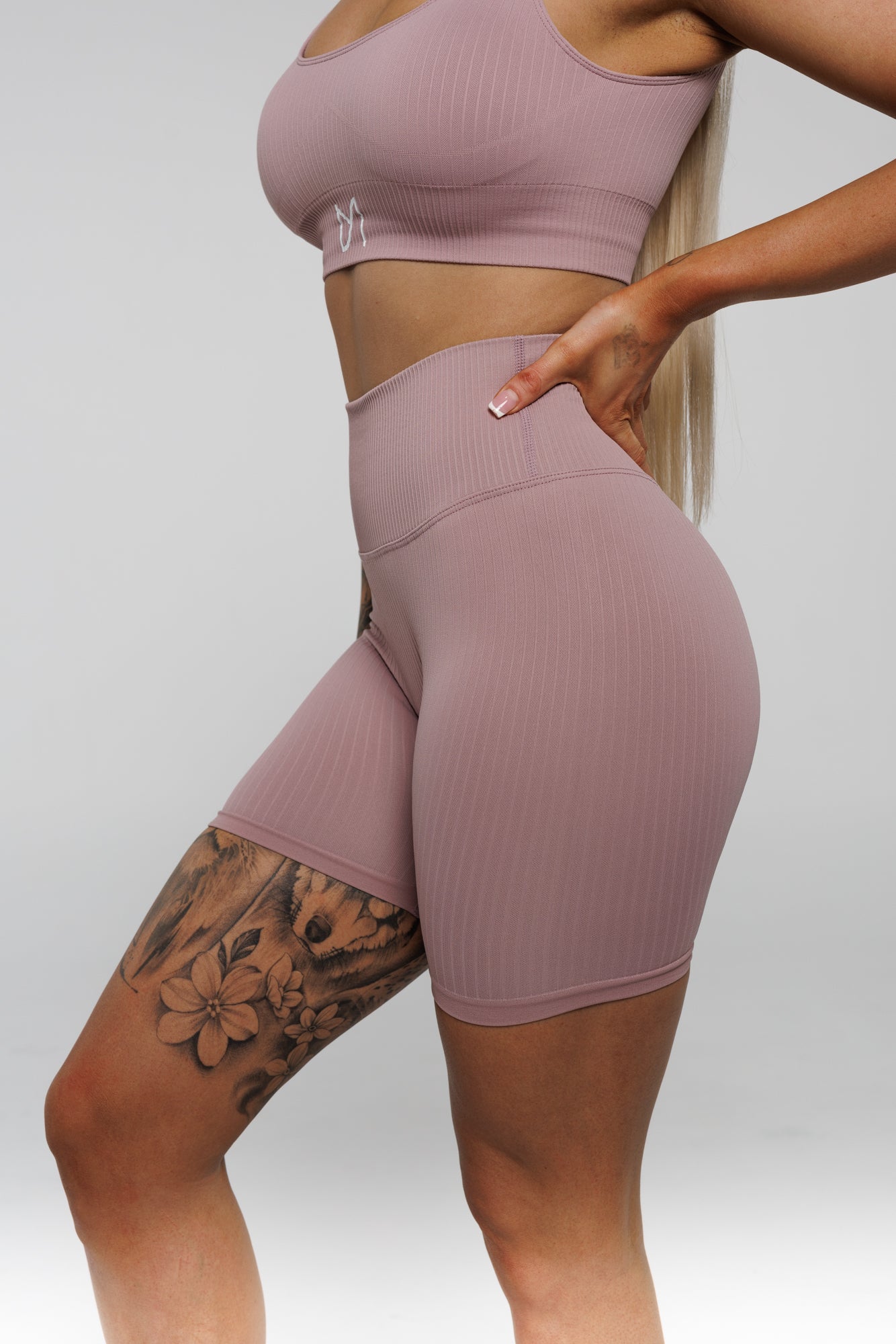 Bloom in Purple Blush | Slim Fit Mid Length Shorts