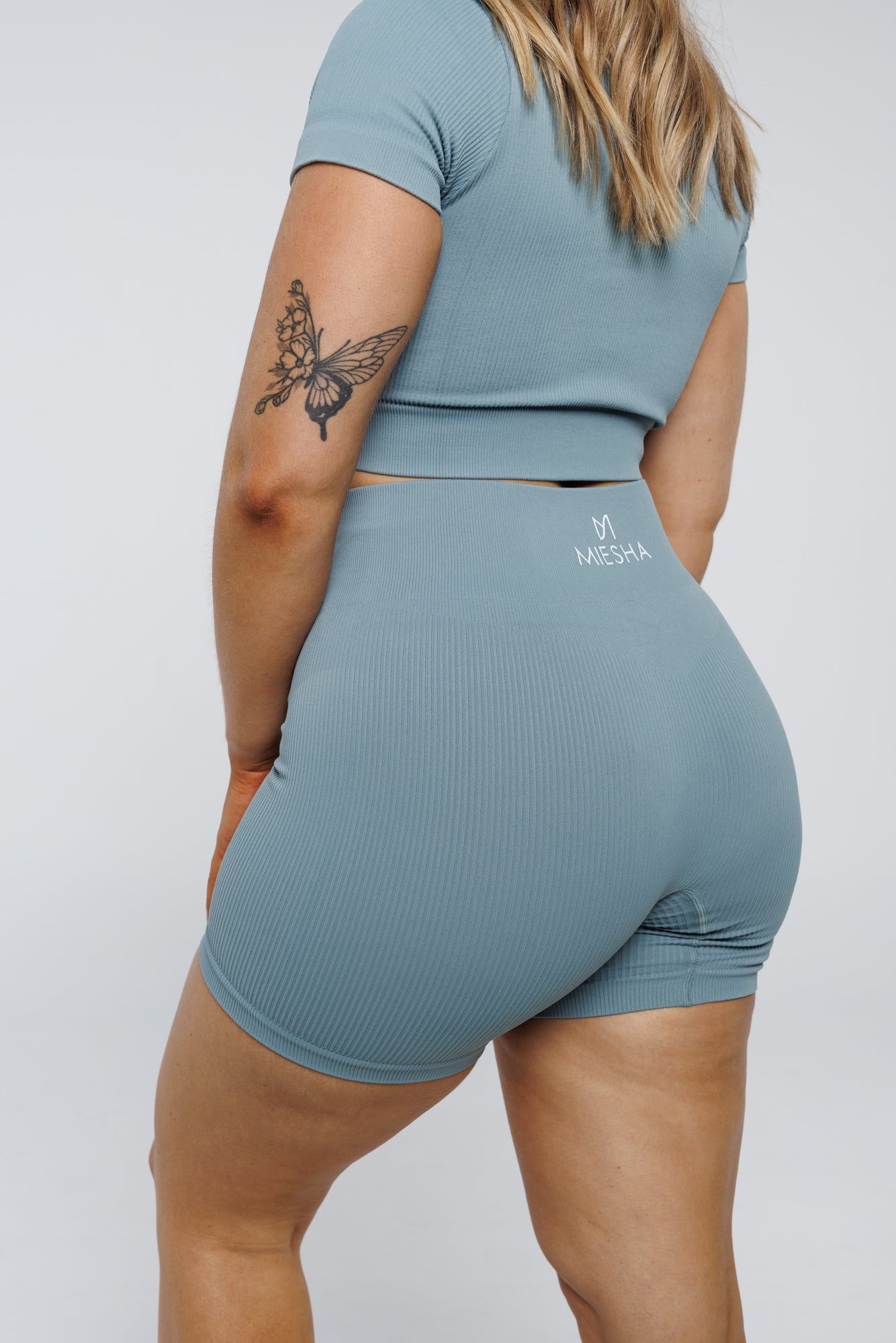 Solace in Teal | High Waist Mid Length Shorts